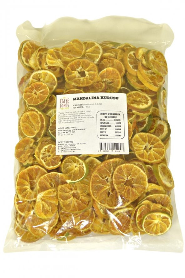 Mandalina Kurusu Meyve Cipsi - 1 Kg. (İlave Şekersiz - Kokteyl Meyvesi - Toptan Mandalina Kurusu)