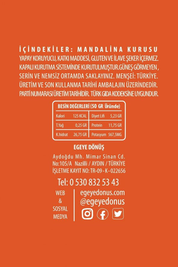 Mandalina Kurusu Meyve Cipsi - 1 Kg. (İlave Şekersiz - Kokteyl Meyvesi - Toptan Mandalina Kurusu) - 5