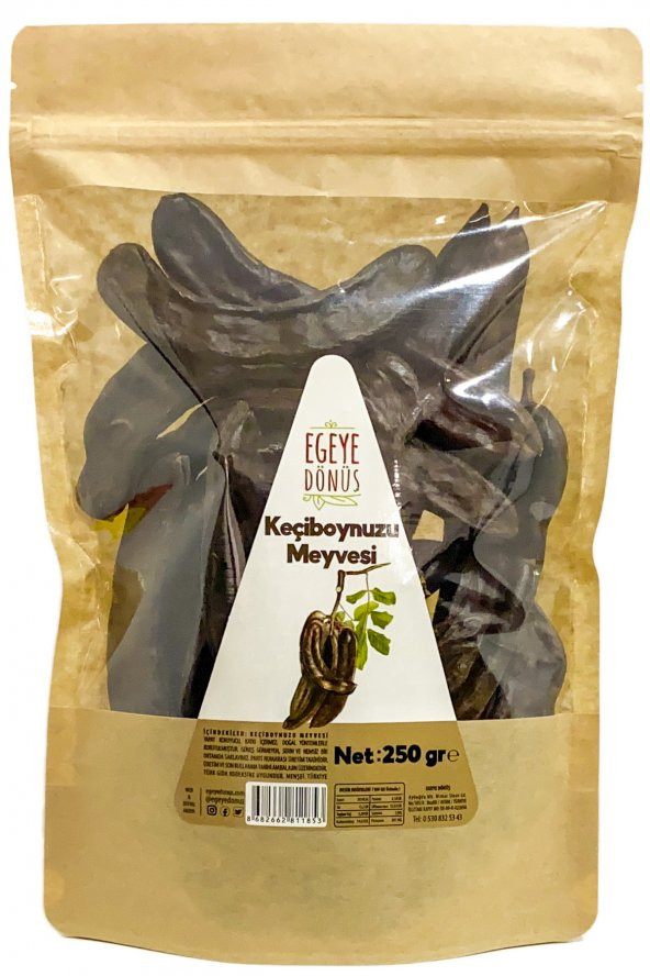 Keçiboynuzu Meyvesi Harnup Kurusu - 250 Gr. (Yeni Mahsül - 1. Sınıf - Tane Keçi Boynuzu Bal)