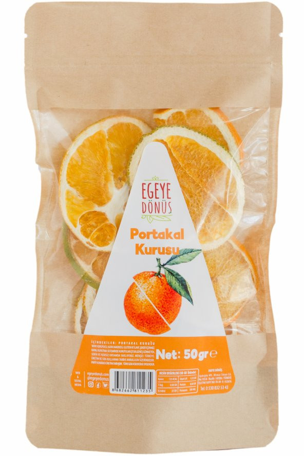 Şekersiz Portakal Meyvesi Kurusu Cipsi - 50 Gr. (Yüksek Aroma - Kokteyl Meyvesi -Koruyucu İçermez)