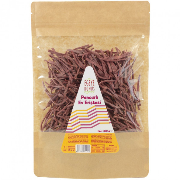 EvYapımı Pancarlı Erişte - 350 Gr. El Kesimi Sebzeli Makarna (Geleneksel Yöntemlerle Üretilmiştir)