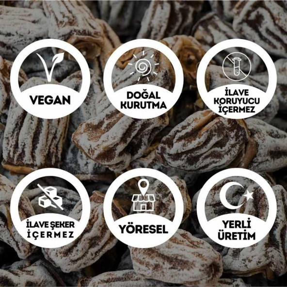 1. Sınıf İri Boy Cennet Hurması Kurusu - Kuru Trabzon Hurması - Cennet Elması Kurusu - 1 Kg. - 2