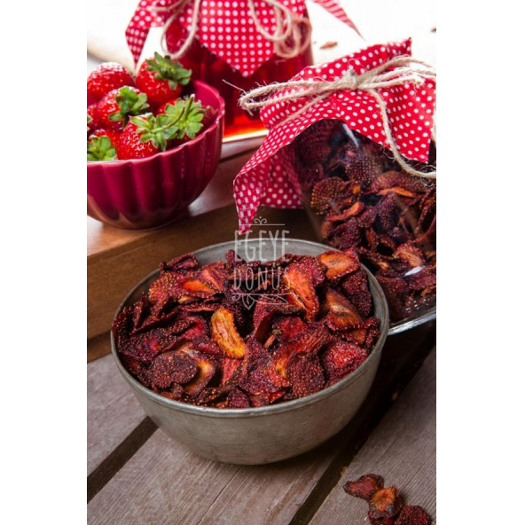 Çilek Cipsi Meyve Kurusu - 30 Gr. - Kavanoz Görünümlü Kilitli Poşet - Kilitli Saklama Poşeti - 3