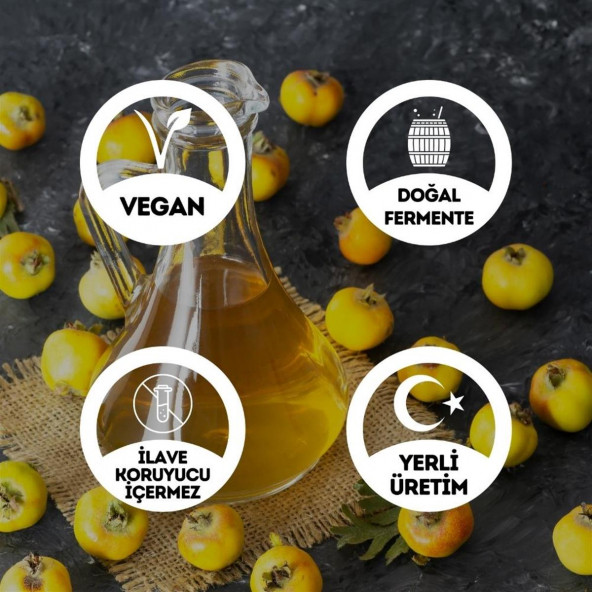 Katkısız Doğal Fermente Alıç Sirkesi Cam Şişe - 500 Ml. (Geleneksel Yöntemle Mayalanmıştır.) - 2