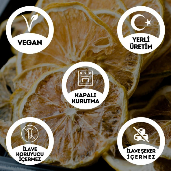 Limon Kurusu Meyve Cipsi - 1 Kg. (İlave Şekersiz - Kokteyl Meyvesi - Toptan Dilim Limon Kurusu) - 2
