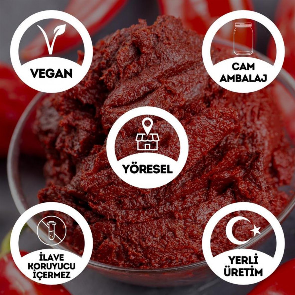 Yöresel EvYapımı Tatlı Biber Salçası Cam Kavanoz-1Kg(Geleneksel Yöntemle Üretilmiştir Katkıİçermez) - 2
