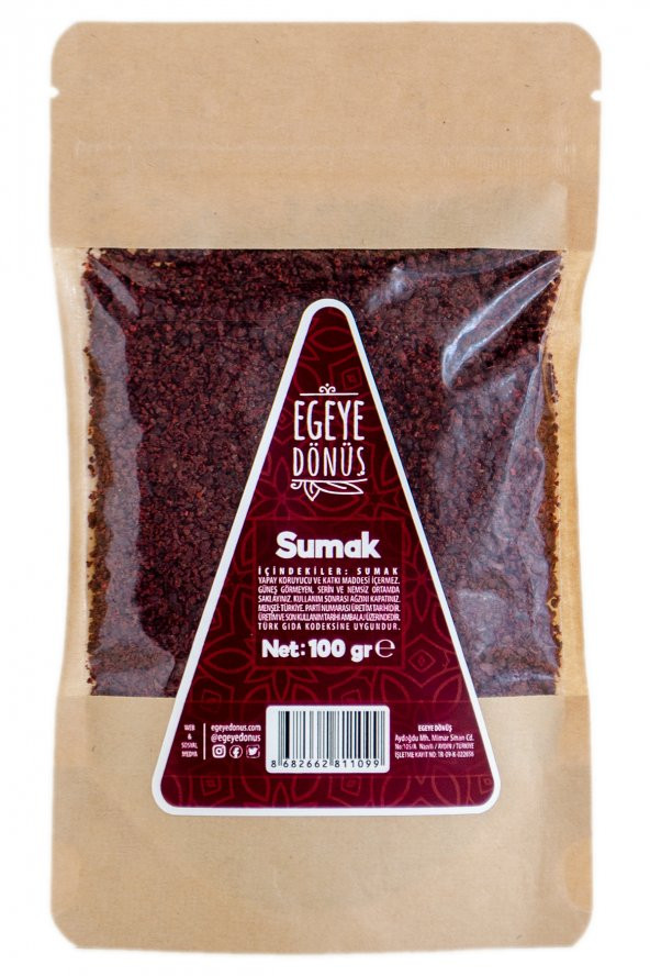 Yeni Mahsül Öğütülmüş Sumak - 100 Gr. 1. Kalite (Baharat - Yüksek Aroma)