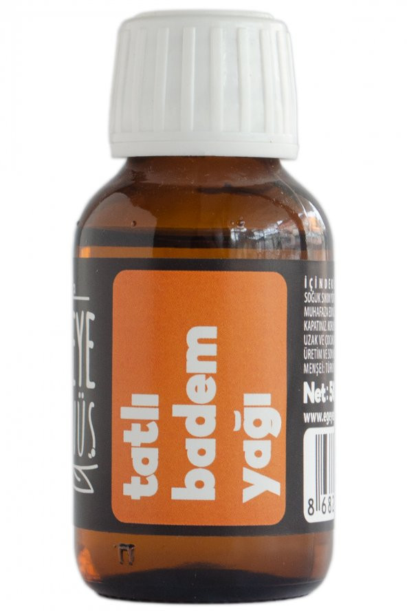 Soğuk Sıkım Saf Tatlı Badem Yağı - 50 Ml. (Aromatik - Masaj - Cilt Bakım)