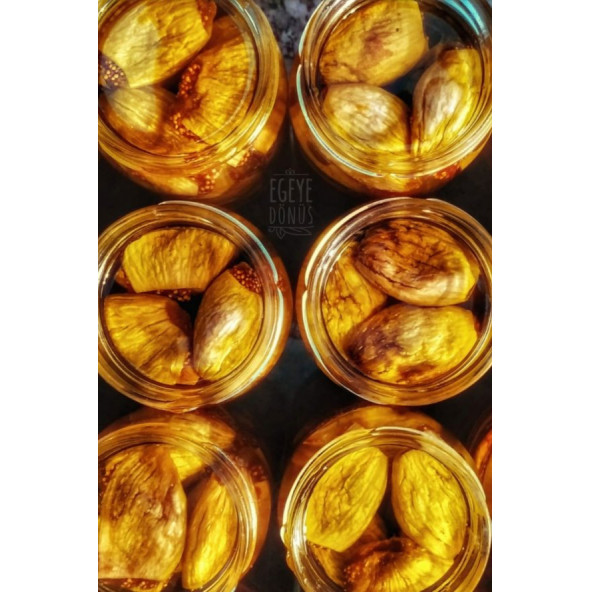 Ev Yapımı Naturel Sızma Zeytinyağlı Kuru İncir Kürü Cam Kavanoz - 600 Gr. (Katkı Koruyucu İçermez) - 4