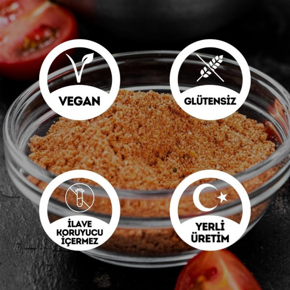 Glutensiz Domates Tozu - 100 Gr. Yüksek Aroma - Renk Verici Katkı Koruyucu İçermez - 2