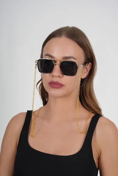 Gold Büyük Halkalı Gözlük Zinciri - 2