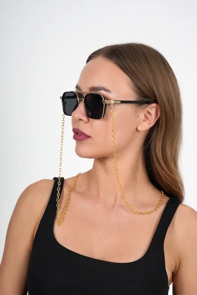 Gold Büyük Halkalı Gözlük Zinciri - 7