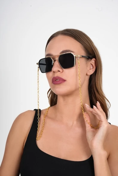 Gold Büyük Halkalı Gözlük Zinciri - 8