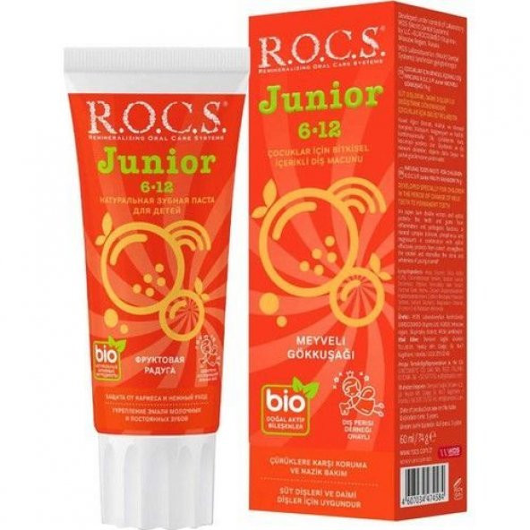 Rocs Junior 6-12 Yaş Meyveli Gökkuşağı Diş Macunu 60 ml