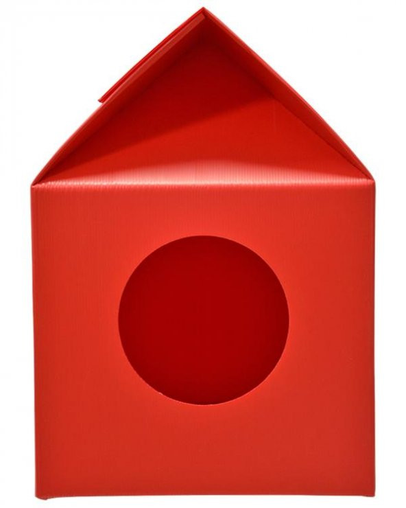 Temel Özel Üretim Plastik Kedi Evi Kırmızı