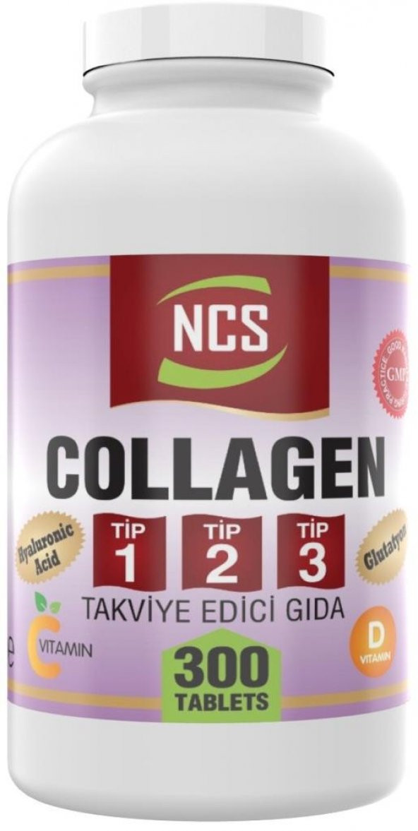Ncs 300 Tablet Kollajen 1000 MG Collagen Tip 1-2-3 Glutatyon Dvit