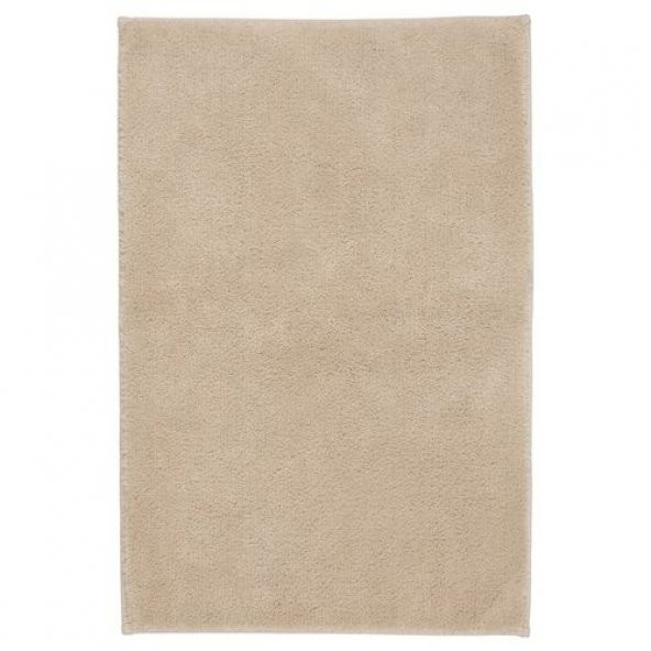 Banyo Paspası Açık Bej Renk 50x80 cm MeridyenDukkan Pamuk-Kaymaz Taban