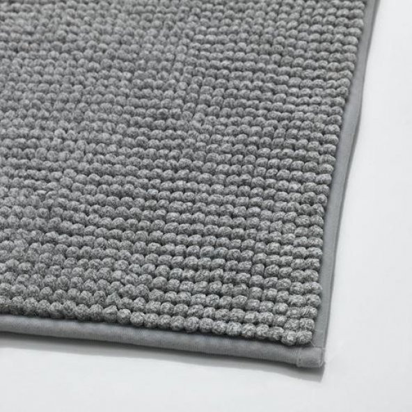 Mikrofiber Banyo Paspası Açık Gri Renk 60x120 Cm MeridyenDukkan Yumuşak Banyo Halısı Ultra Emici - 3