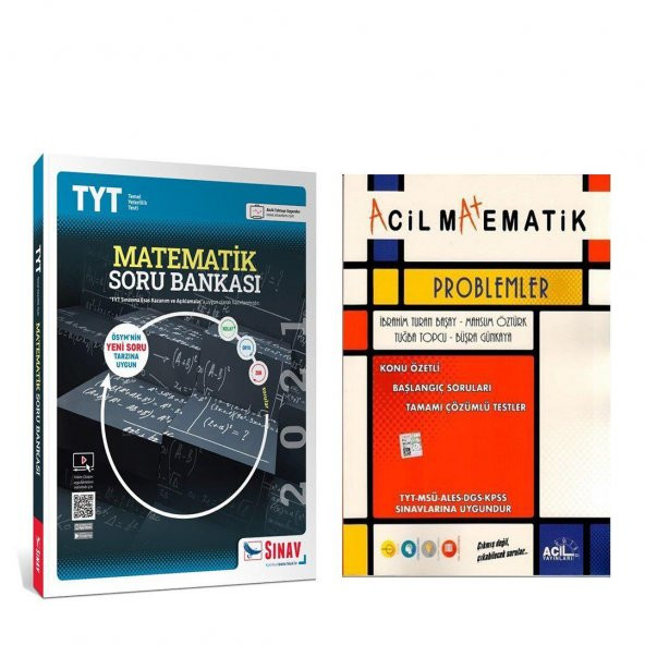 Sınav Yayınları TYT Matematik ve Acil Yayınları Problemler Soru Bankası 2 Kitap Set