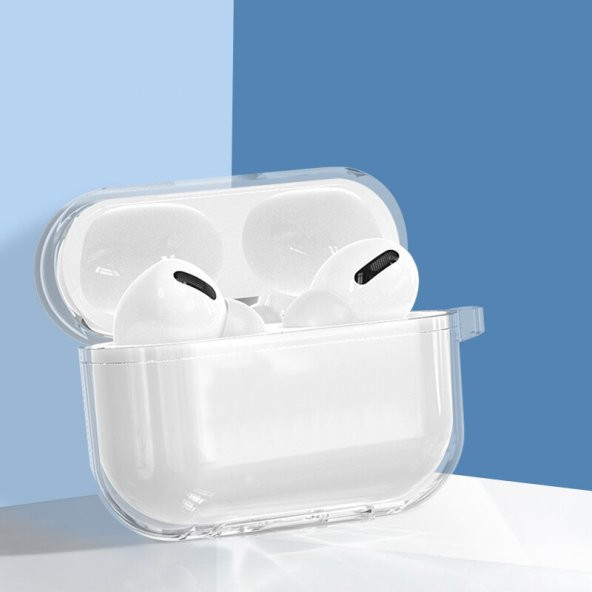 KNY Apple Airpods Pro 2.Nesil İçin Şeffaf Sert Kılıf Şeffaf - 4