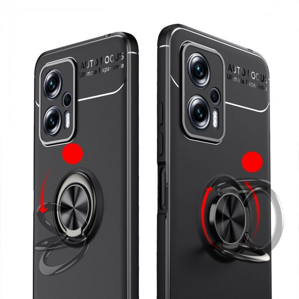 KNY Xiaomi Poco X4 GT Kılıf Yüzüklü Manyetik Ravel Silikon Lacivert - 3