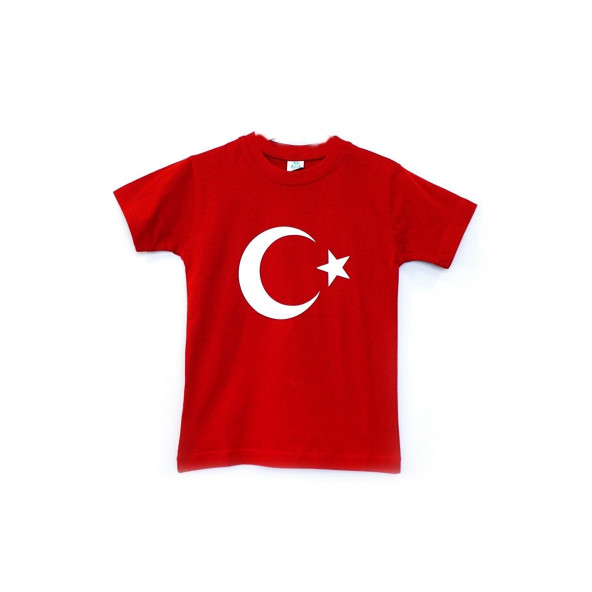 Ay Yıldız Türk Bayrak Baskılı T-Shirt