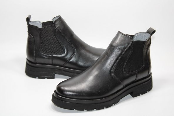 CASSO HAKİKİ DERİ LASTİKLİ KAYMAZ HAFİF TABAN ERKEK KALIN TABAN KLASİK BOT - 2