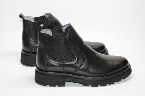 CASSO HAKİKİ DERİ LASTİKLİ KAYMAZ HAFİF TABAN ERKEK KALIN TABAN KLASİK BOT - 6