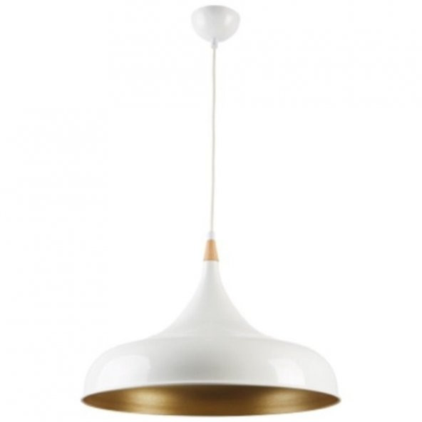 MYLİGHTS  BEYAZ  İÇİ ALTIN  45 CM METAL SARKIT AVİZE ürün görseli