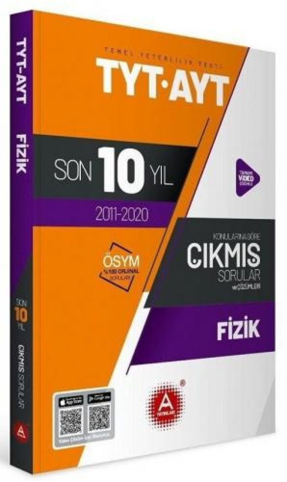 A Yayınları YKS TYT AYT Fizik Son 10 Yıl Çıkmış Sorular