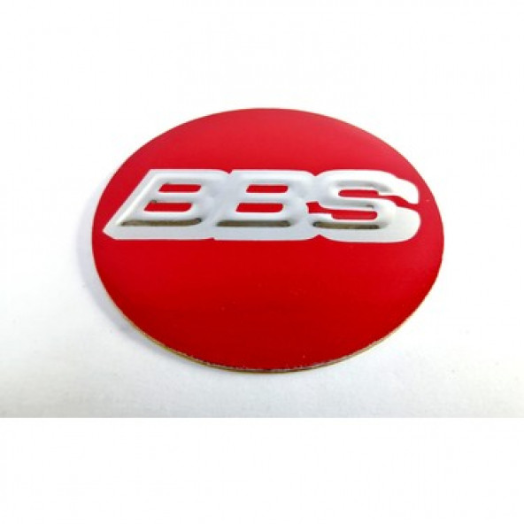 BBS UYUMLU Jant Göbek Arması Kırmızı Yapıştırma 4Adet 68mm