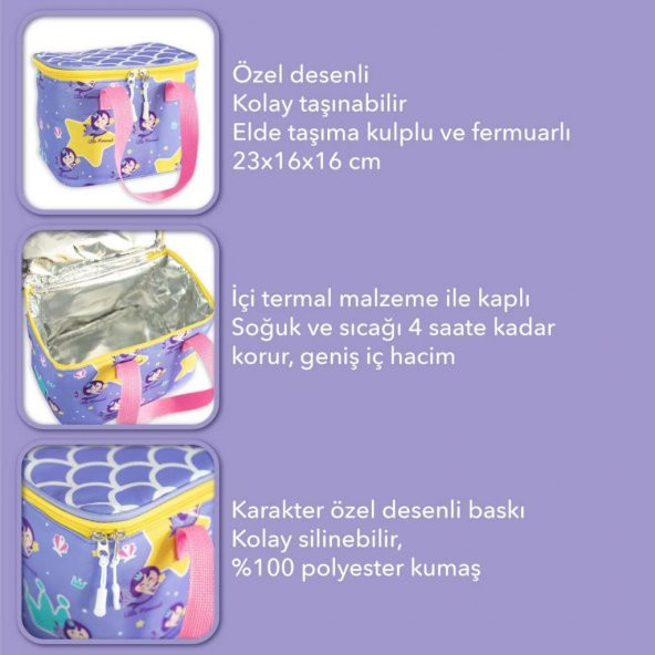 Milk&Moo Isı Yalıtımlı Beslenme Çantası Küçük Deniz Kızı - 10