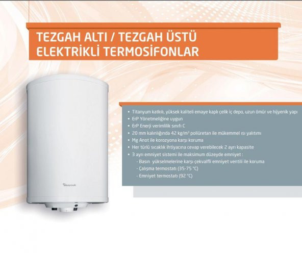 Baymak Aqua TÜ 15 Lt Tezgah Üstü Termosifon - 3
