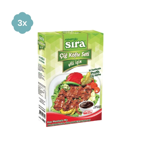 Şekeroğlu Sıra Etli Çiğ Köfte Seti 500 gr - Resim 3