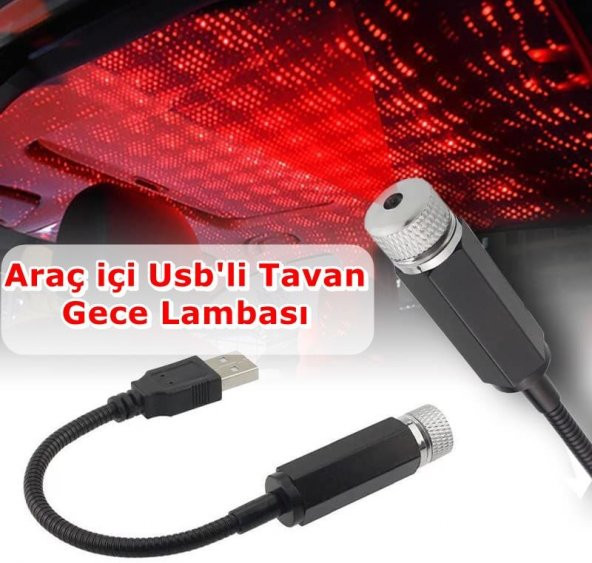 Araç Içi Usb Ayak Altı Tavan Led Aydınlatma Star Light Yıldızlı Gökyüzü