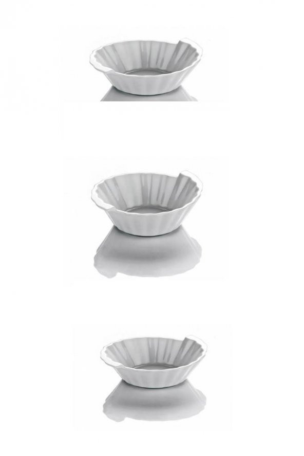 Kütahya Porselen Tavola 8 cm Mini Kek Sufle Kabı, Sosluk Reçellik Kahvaltı,Sos,Meze,Çerez Tabağı 3 lü