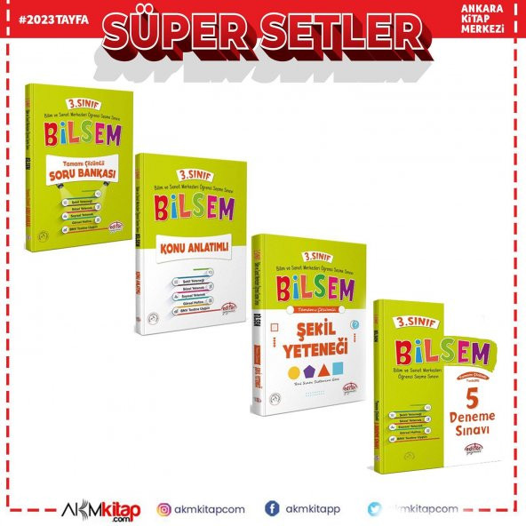 3. Sınıf Bilsem Hazırlık 4 Kitap Set Editör Yayınları