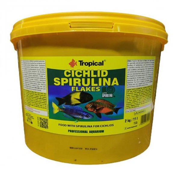 Tropical Cichlid Spirulina Flakes 11Lt 2Kg