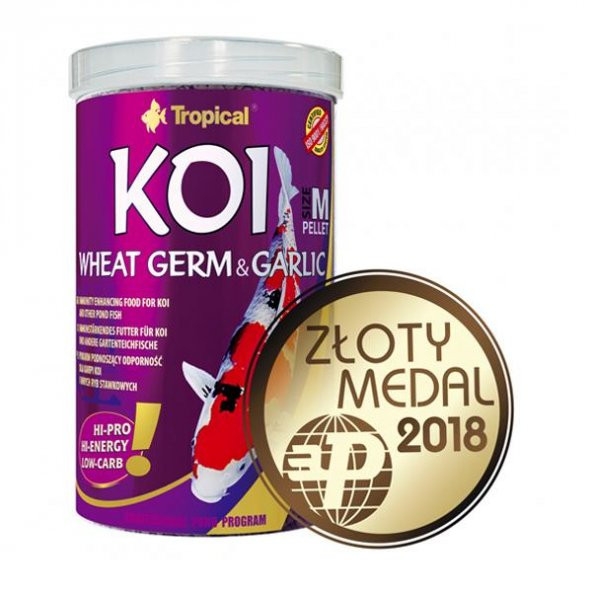 Tropical Koi Wheat Germ ve Garlic Pellet Size M 1000ml 320gr