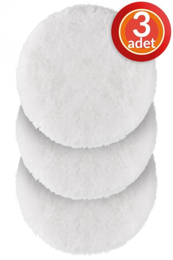 Polisaj Yünü 3 Adet Pasta Cila Yünü Kuzu Postu Parlatma Pedi Seti