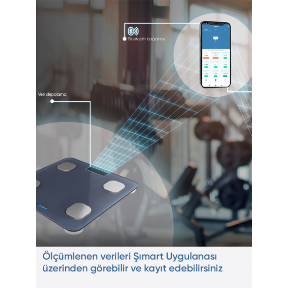 Akıllı Elektronik Tartı Yağ Su Kas Vücut Kitle Endeksi - 3