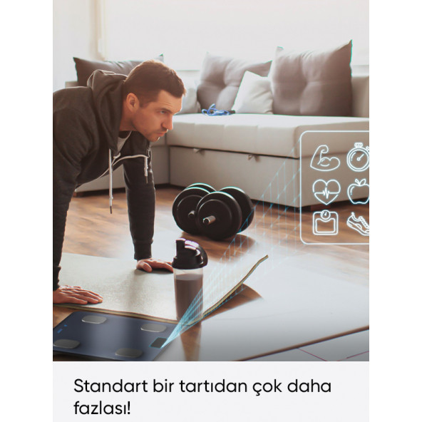 Akıllı Elektronik Tartı Yağ Su Kas Vücut Kitle Endeksi - 4