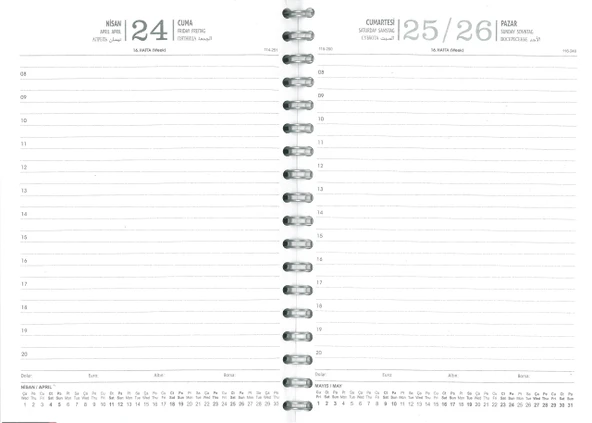Sim 2026 17x24 Ajanda Thermo Deri Lastikli Siyah hafta sonları birleşik - Resim 2