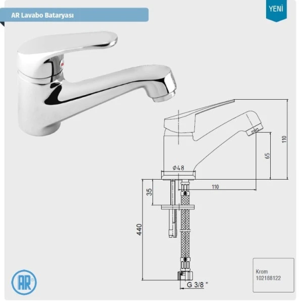 AR LUCIA LAVABO BATARYASI
