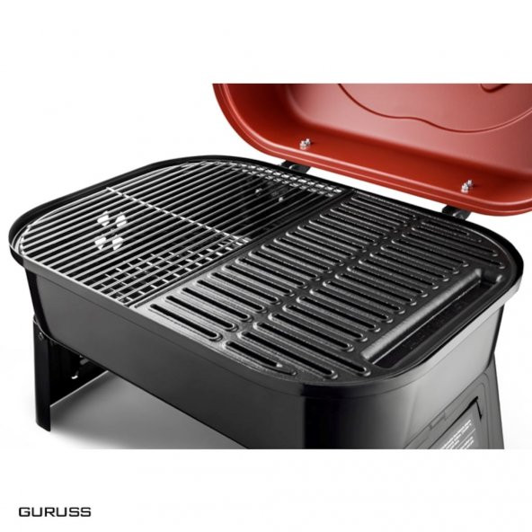 Guruss Go & Grill Barbekü mangal TAMSET Kırmızı - 5