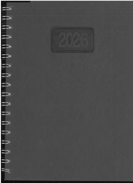 Sim 2026 17x24 Ajanda Spiralli Thermo Deri Siyah hafta sonları birleşik ürün görseli 1