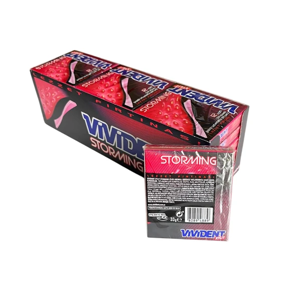 Vivident Storming Çilek  Aromalı Sakız 18 adet - Resim 3