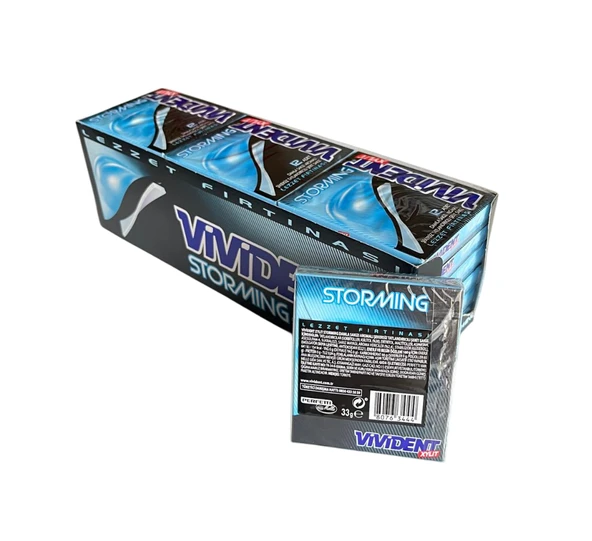 Vivident Storming Damla Sakızı Aromalı Sakız 33 gr 18 adet - Resim 3