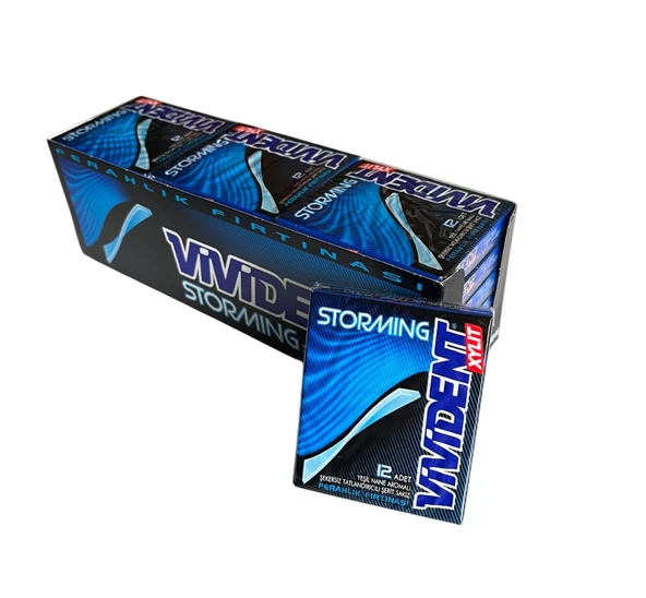 Vivident Storming Yeşil Nane Aromalı Sakız 33 gr 18 adet - Resim 2