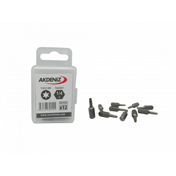 Akdeniz AKD/T10225 1/4 Torx T10x25 Mm 384 Adet Bits Uç - 1